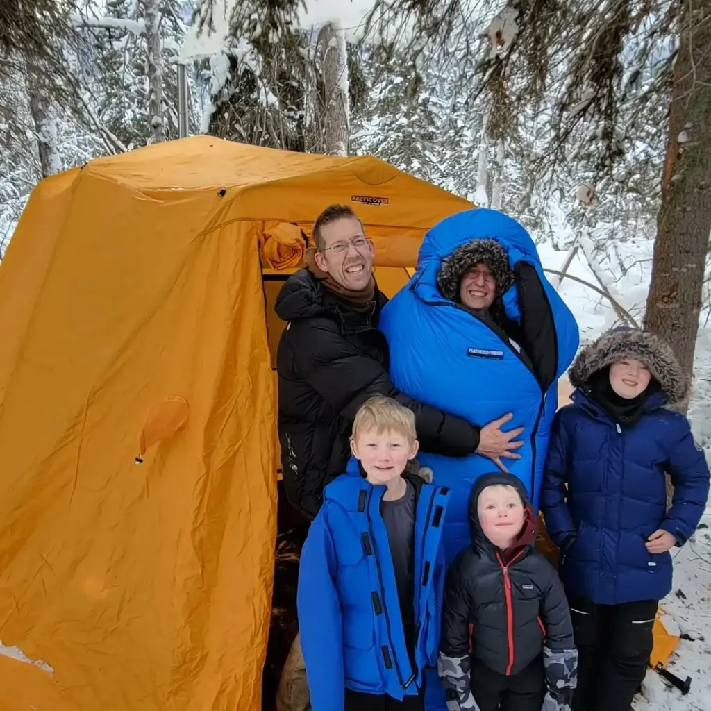 Luke Nichols with wife and sons